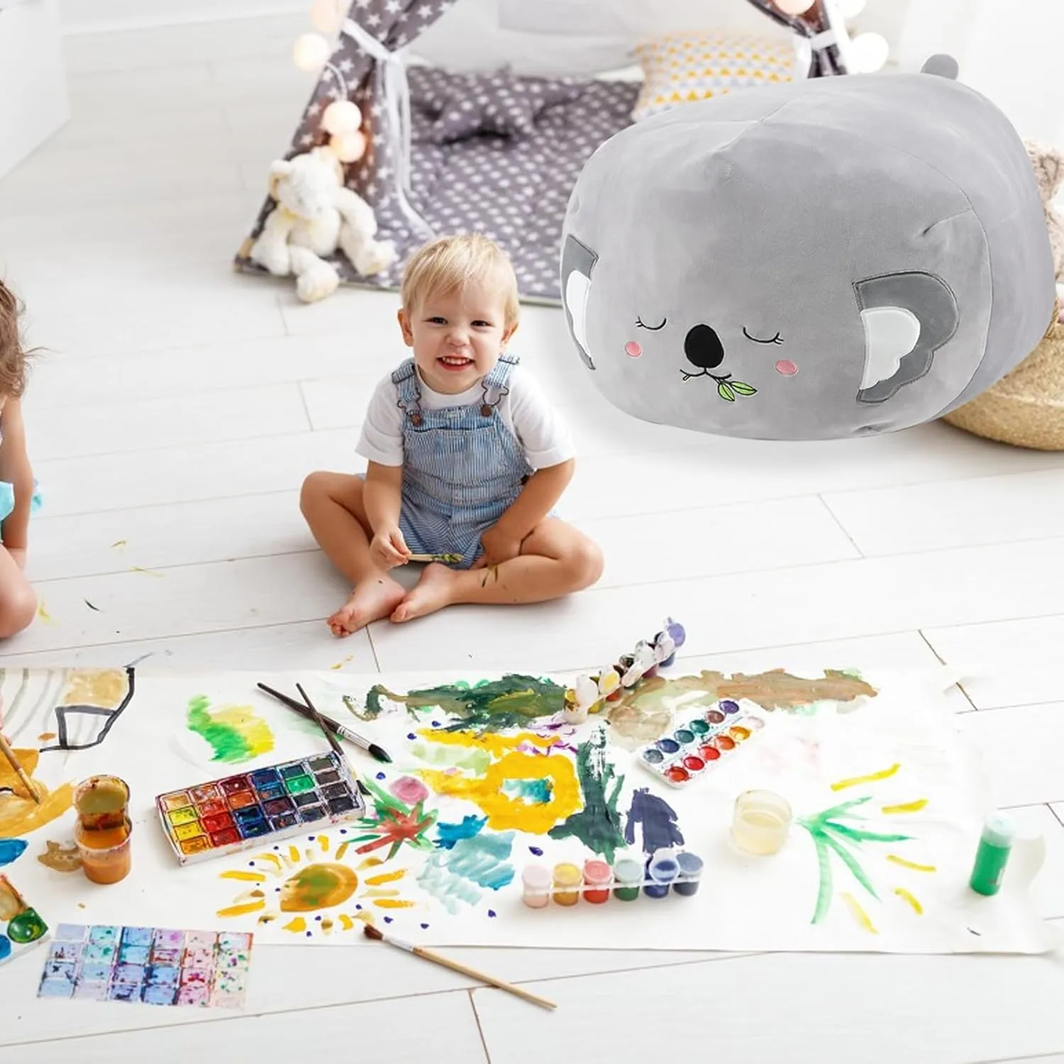Stuffed Animal Storage Bean Bag Chair Cover for Cute Koala Large Beanbag Bedroom Décor Organizer Cover, No Beans