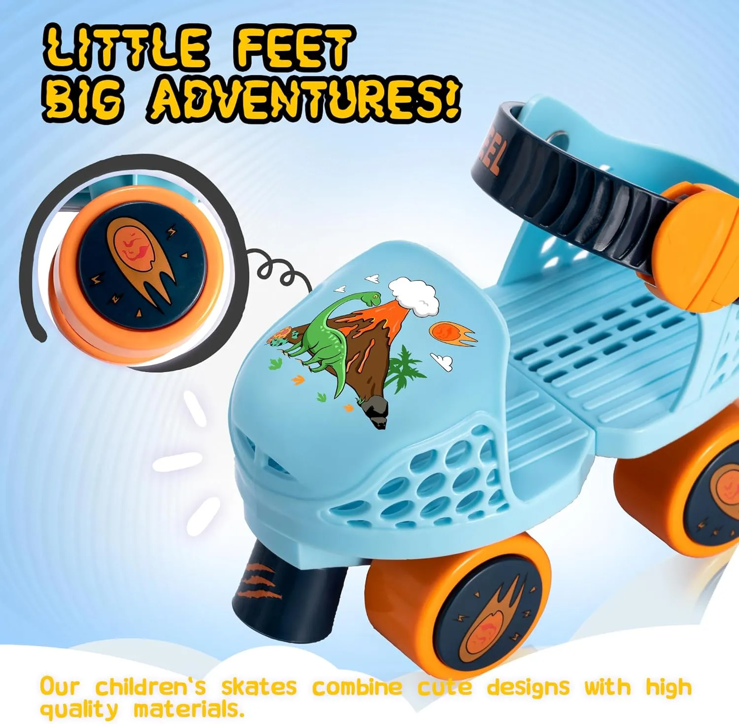 SULIFEEL Kids Adjustable Quad Roller Skates,Toddler Beginner Roller Skates for Girls and Boys Age 2-5 Years Old