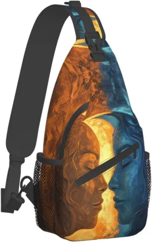Sun Moon Stars Sling Backpack Hiking Backpack Crossbody Bag Sports Lightweight And waterproof Chest Bag Shoulder Bag For Women Men