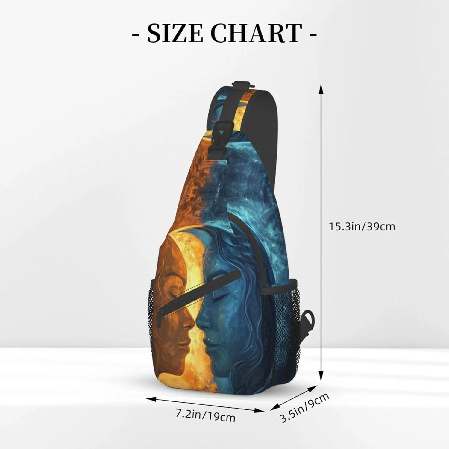 Sun Moon Stars Sling Backpack Hiking Backpack Crossbody Bag Sports Lightweight And waterproof Chest Bag Shoulder Bag For Women Men