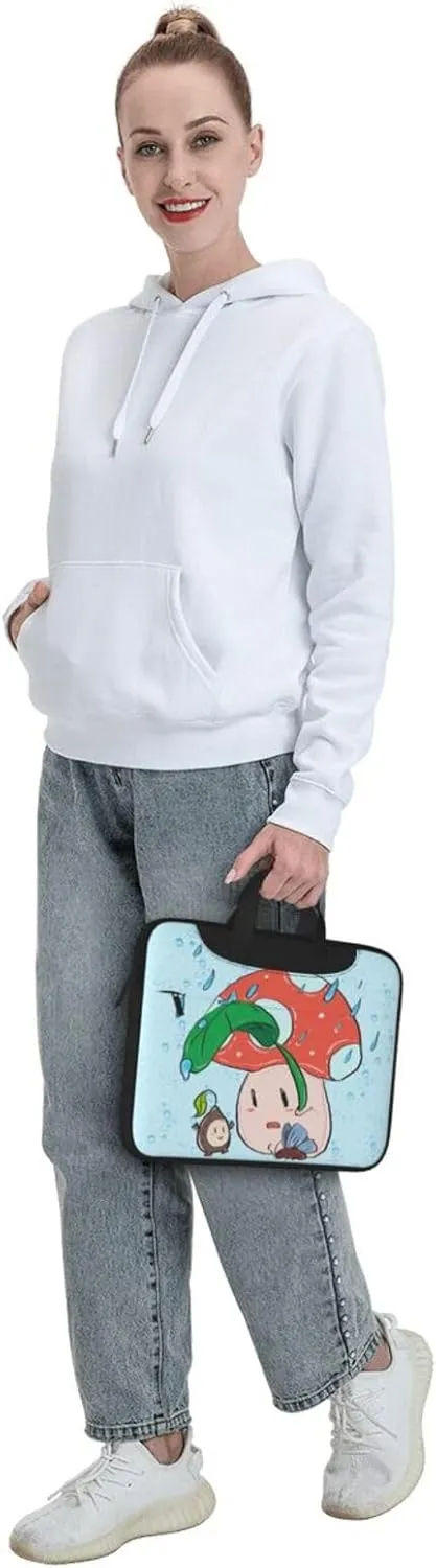 Sunflower seeds and mushroom Ultra-thin portable shoulder laptop bag Stylish and Protective Shockproof soft lining