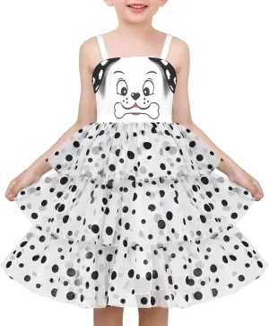 Sunny Fashion Girls Dress Cat Face Black Tower Ruffle Dancing Party Size 4-10