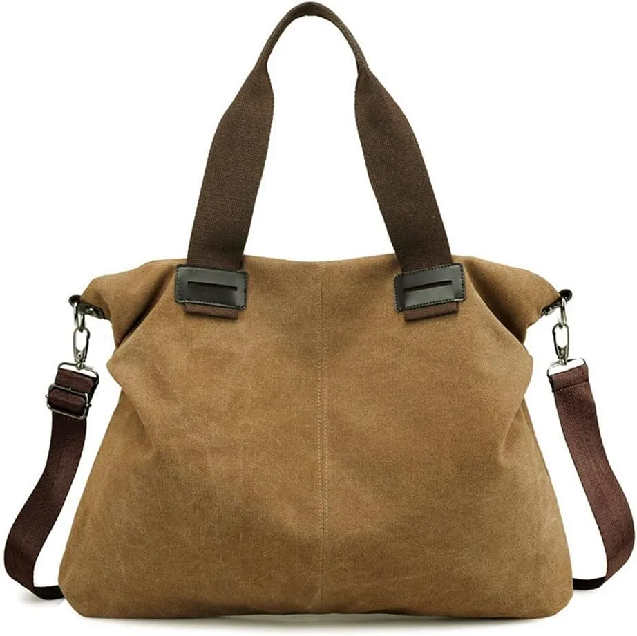 Sunshinejing Women's Canvas Tote Bag Shoulder Crossbody Purses Work Travel Handbag Hobo Bag