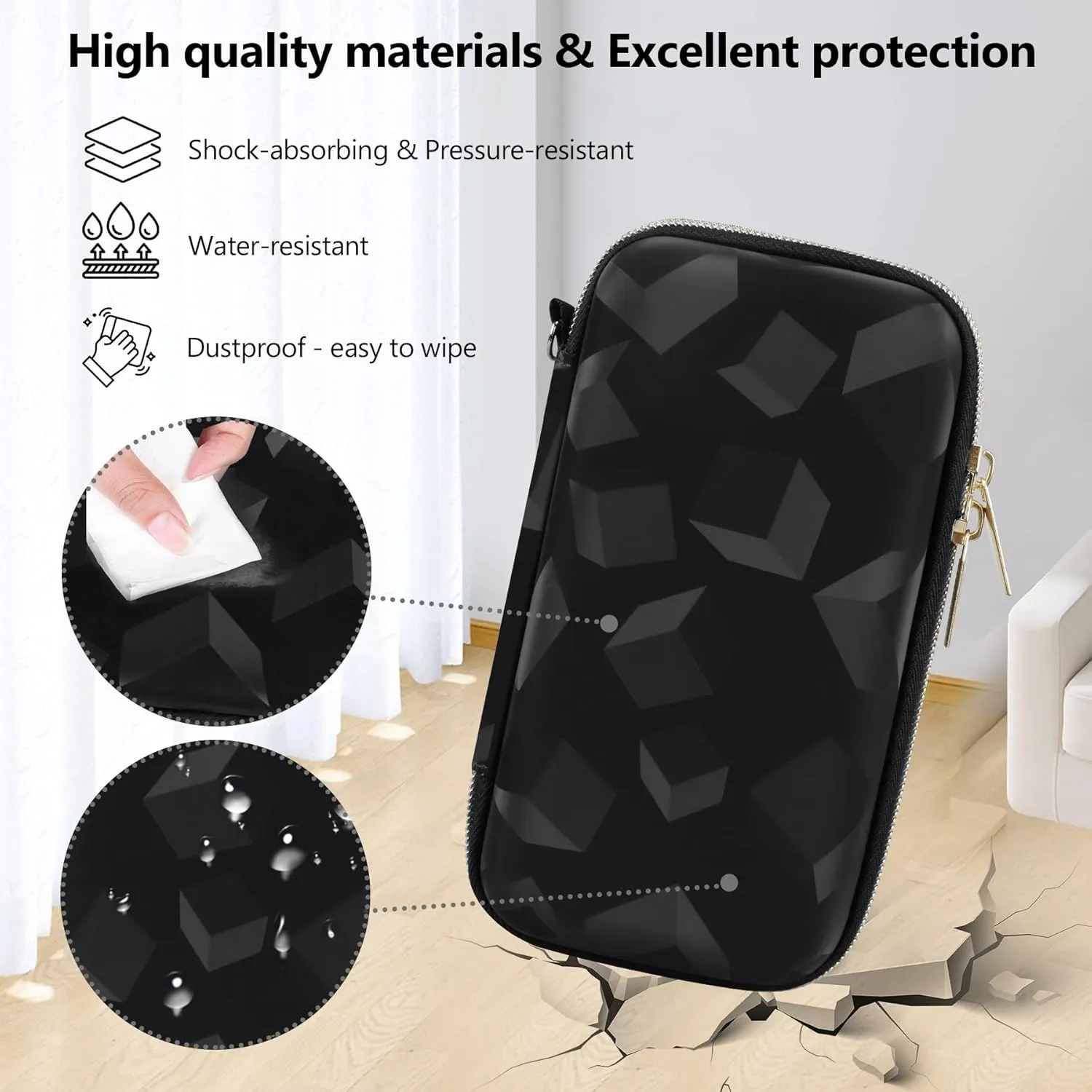 Supmay Carrying Case Compatible with KAVOYI / Beico / TEBIYOU 32 Bit Handheld Games for Kids, Portable Arcade Gaming Player Storage Holder Travel Bag with Mesh Pocket for Battery, USB Cable, Black
