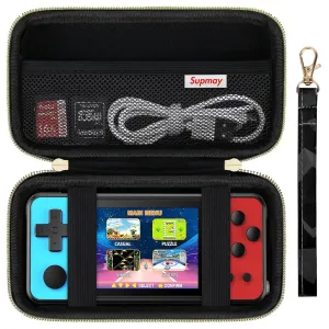 Supmay Carrying Case Compatible with KAVOYI / Beico / TEBIYOU 32 Bit Handheld Games for Kids, Portable Arcade Gaming Player Storage Holder Travel Bag with Mesh Pocket for Battery, USB Cable, Black