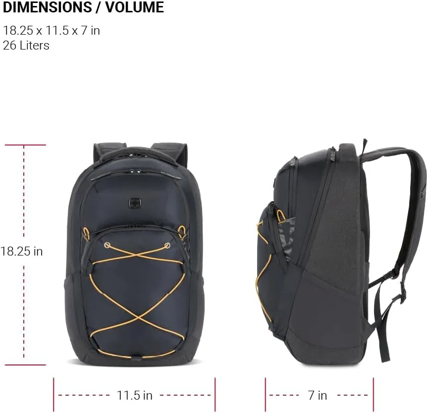 SwissGear 8175 Laptop Backpack, Charcoal Heather, 18 Inches