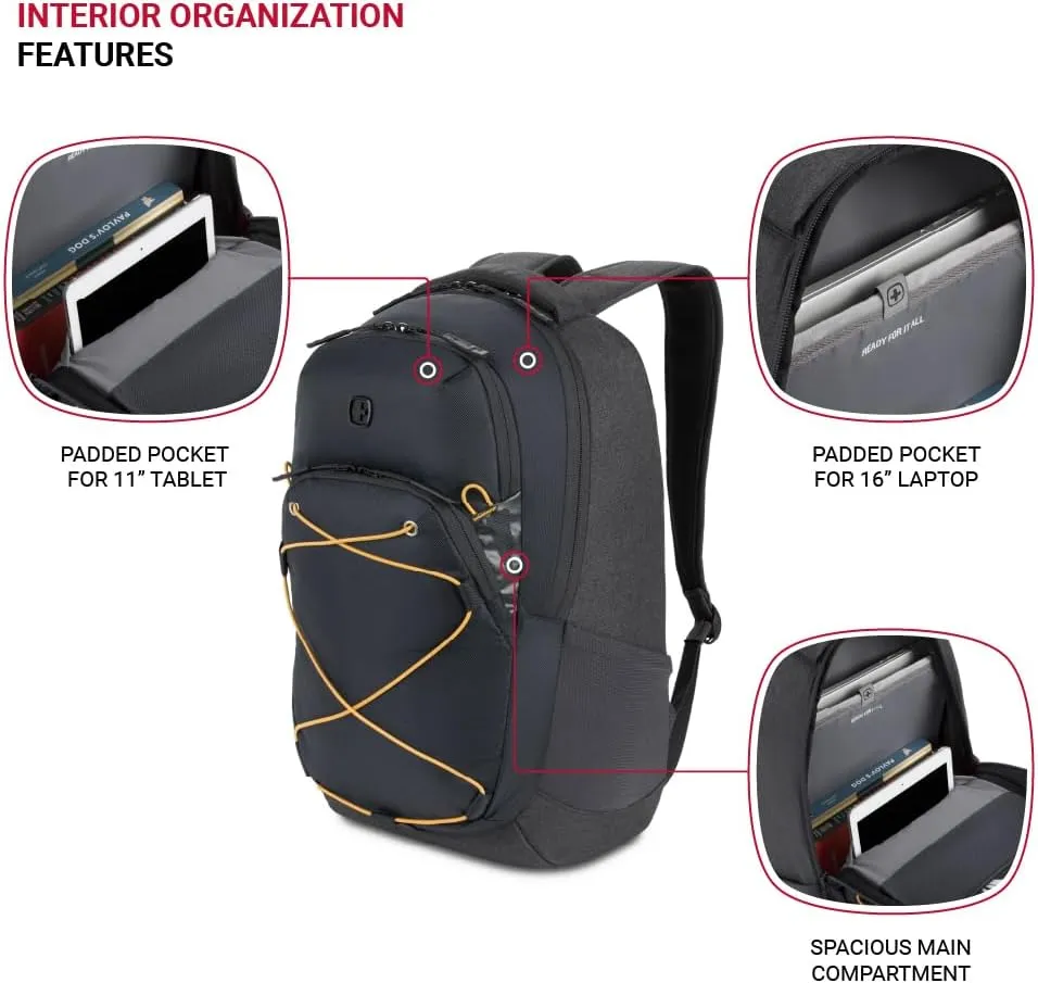 SwissGear 8175 Laptop Backpack, Charcoal Heather, 18 Inches