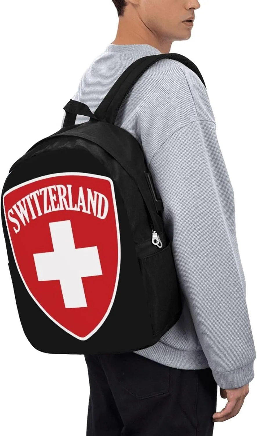 Switzerland Coat of Arms Suisse 1291 Laptop Backpacks Travel Backpack Casual Business Daypack Sport Rucksack Computer Bag Fits up to 17 Inch Notebook with USB Port