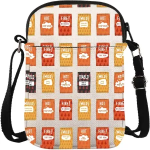 Taco Sauce Inspired Crossbody Bag Hot Sauce Lover Bag Taco Sauce Packets Theme Mexican Foodie Gift Taco Seasoning Mix Gift