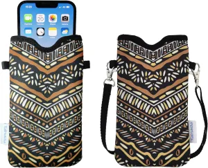Tainada Men Women Neoprene Phone Sleeve Pouch Case Bag with Crossbody Strap/Neck Lanyard for iPhone 16/15/14 Pro Max, 16/15 Plus, Samsung S24 , S23 , S22, A54, Z Fold5, Google Pixel 9 (Folk Style 1)
