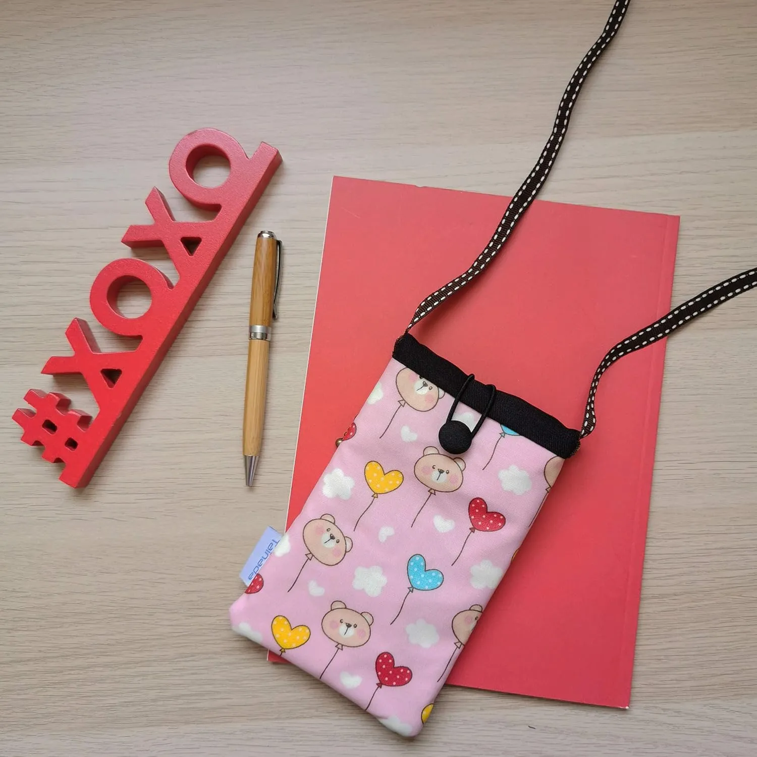 Tainada Small Crossbody Smartphone Pouch, Shockproof Cross Body Shoulder Wallet Travel Purse Bag for iPhone 15/14 Pro, 13 mini; Samsung Galaxy S24 , S23, A54；Google Pixel 8/7 (Ballons Pattern Pink)