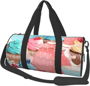 Teacups Cupcake Large Duffle Bag Lightweight Travel Bag Foldable Weekender Overnight Bag For Men And Women