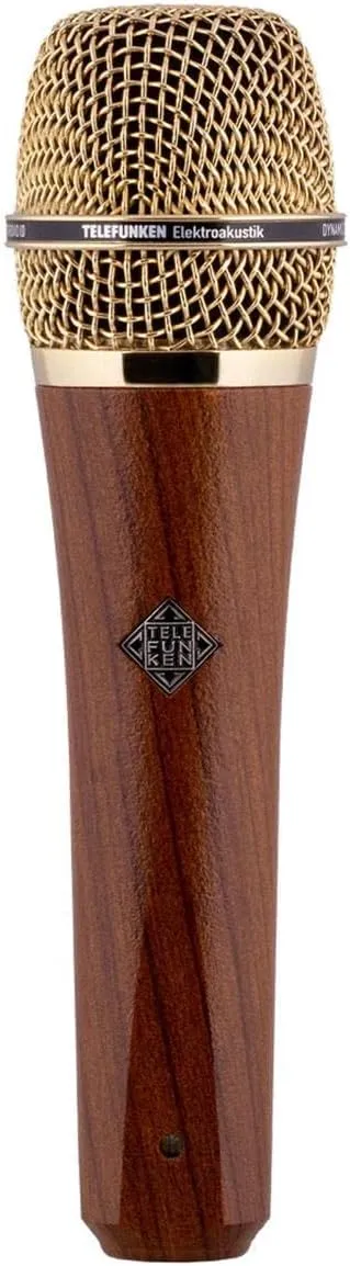 Telefunken M81 Custom Handheld Supercardioid Universal Dynamic Vocal Microphone, Cherry Wood Body with Gold Grille