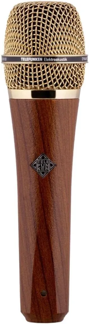 Telefunken M81 Custom Handheld Supercardioid Universal Dynamic Vocal Microphone, Cherry Wood Body with Gold Grille