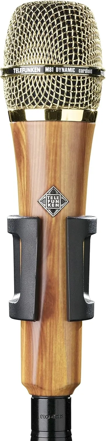 Telefunken M81 Custom Handheld Supercardioid Universal Dynamic Vocal Microphone, Oak Wood Body with Gold Grille