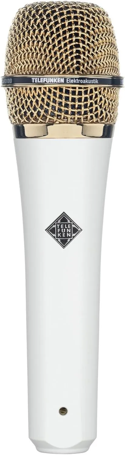 Telefunken M81 Custom Handheld Supercardioid Universal Dynamic Vocal Microphone, White Body with Gold Grille