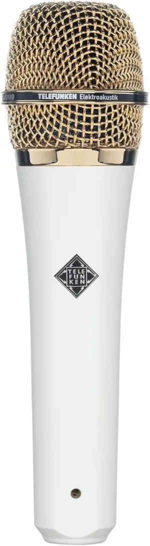 Telefunken M81 Custom Handheld Supercardioid Universal Dynamic Vocal Microphone, White Body with Gold Grille