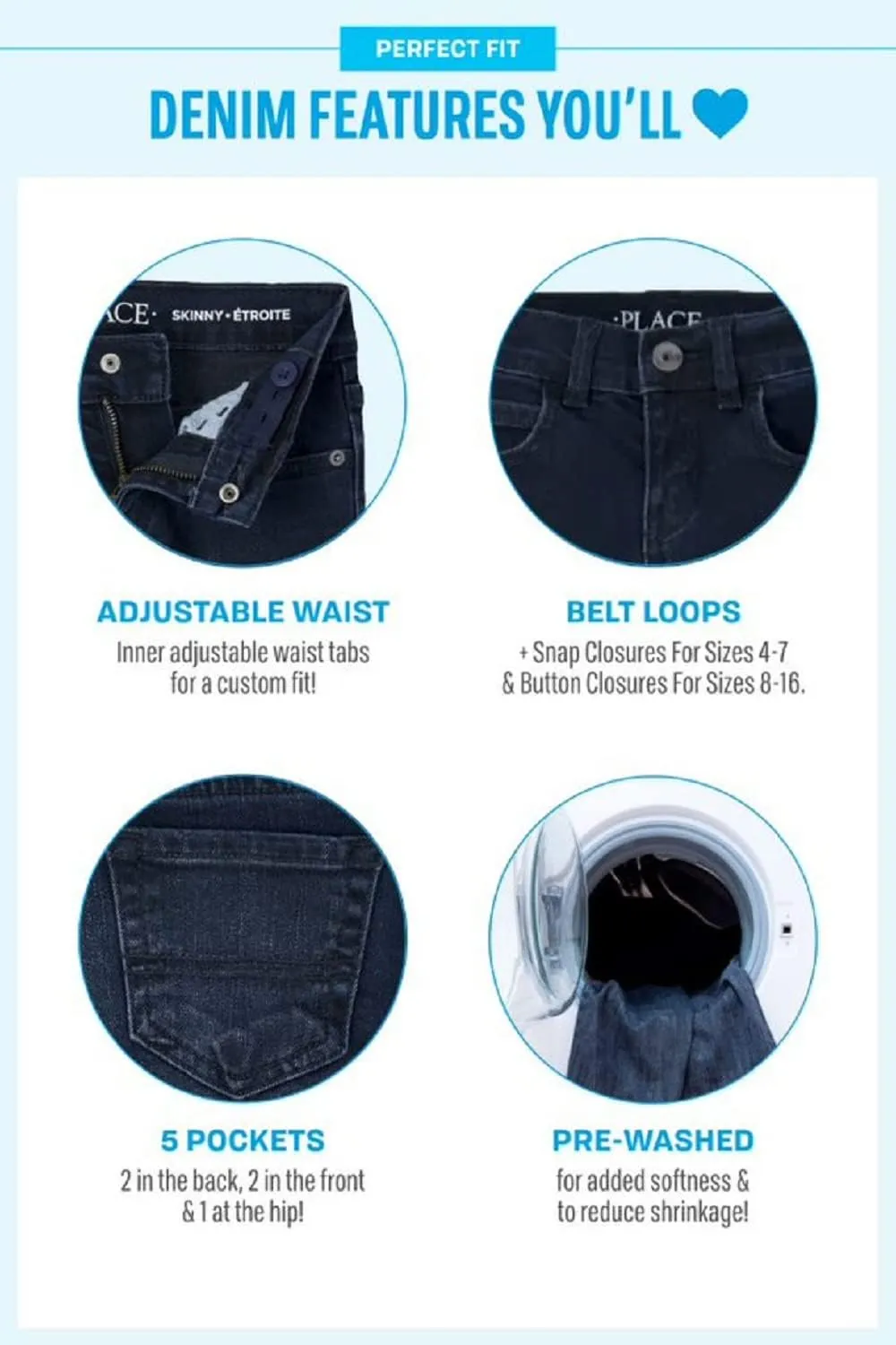 The Children's Place Baby and Toddler Girls' Basic Skinny Jeans, Multipack