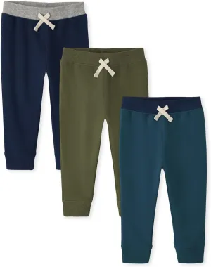 The Children's Place Baby Boys' Active Fleece Jogger Pants 2 Pack