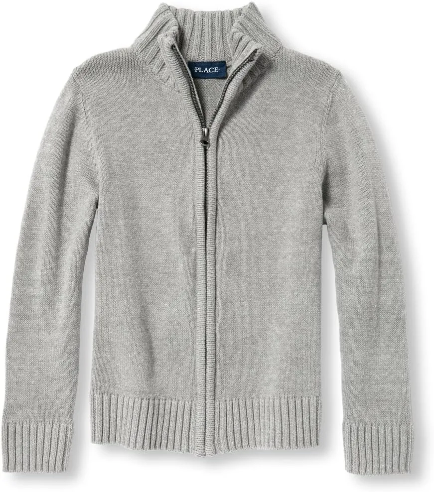 The Children's Place Boys' Long Sleeve Full Zip Sweater