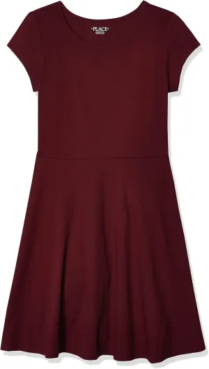 The Children'S Place Girls Short Sleeve Basic Skater Dress