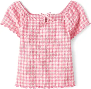 The Children's Place Girls' Smocked Short Sleeve Tops
