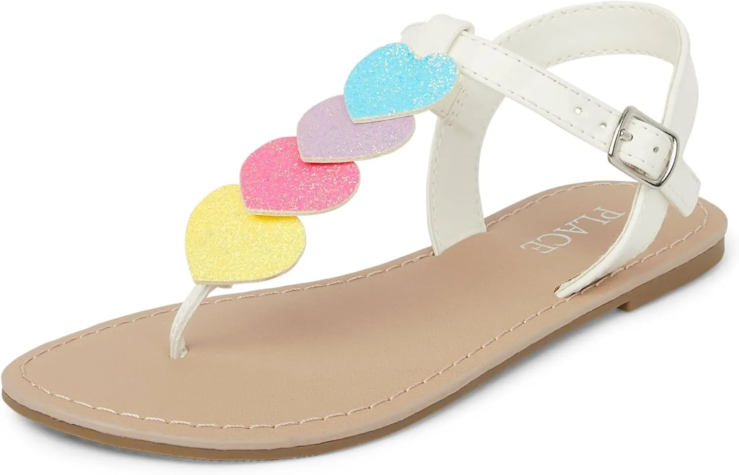 The Children's Place Girls T-Strap Sandals with Adjustable Ankle Strap
