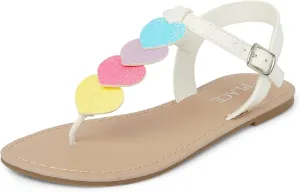 The Children's Place Girls T-Strap Sandals with Adjustable Ankle Strap