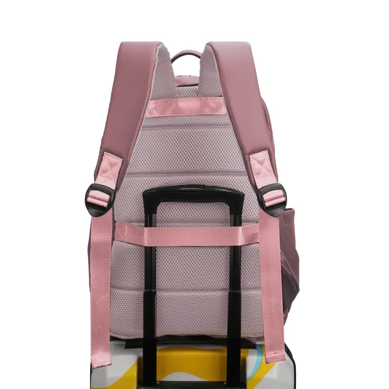 THE CLOWNFISH Women's Laptop Backpack - Stylish & Spacious | Lightweight | 19L | Light Pink