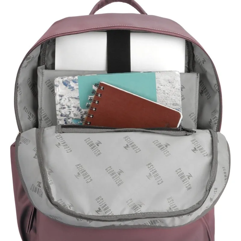 THE CLOWNFISH Women's Laptop Backpack - Stylish & Spacious | Lightweight | 19L | Light Pink