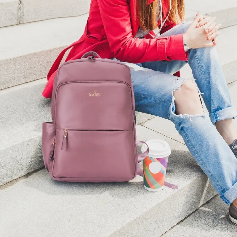 THE CLOWNFISH Women's Laptop Backpack - Stylish & Spacious | Lightweight | 19L | Light Pink