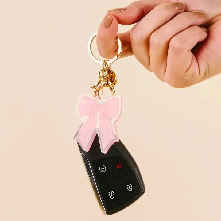 The Darling Effect Acrylic Keychain-Bow Pink