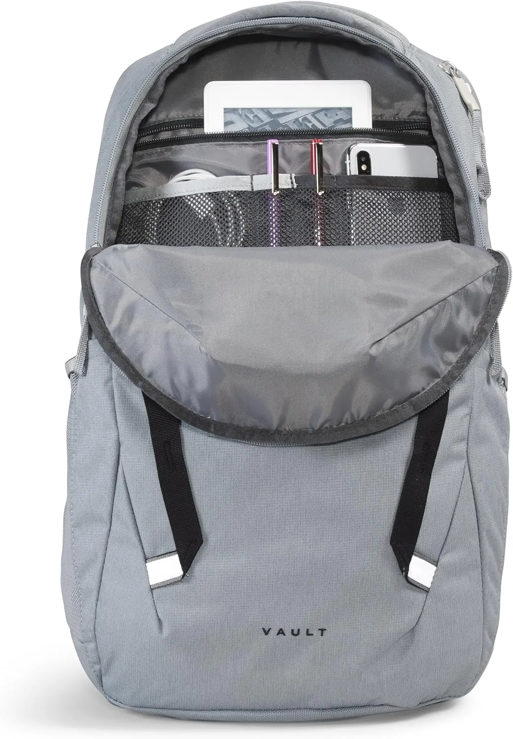 THE NORTH FACE Vault Everyday Laptop Backpack - PFAS Free, Mid Grey Dark Heather/TNF Black-NPF, One Size