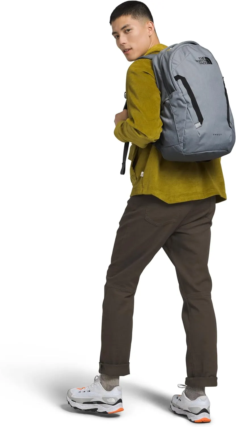 THE NORTH FACE Vault Everyday Laptop Backpack - PFAS Free, Mid Grey Dark Heather/TNF Black-NPF, One Size