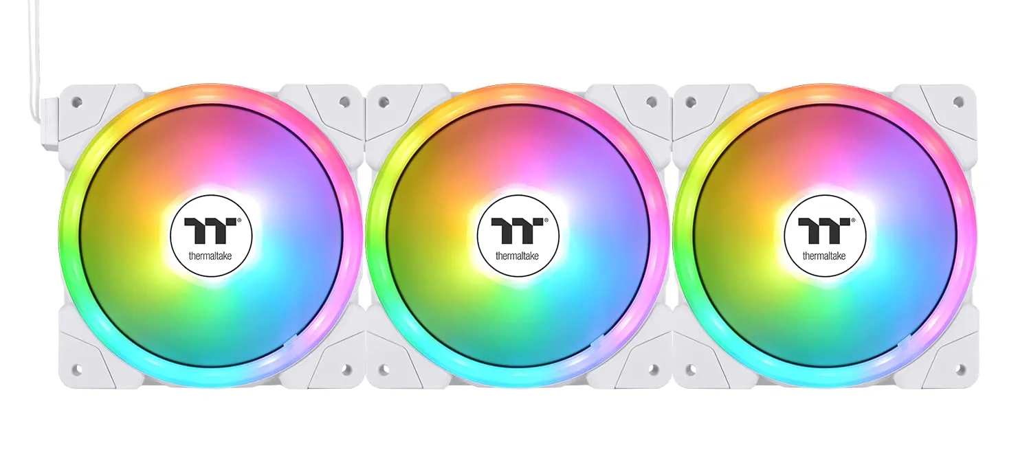Thermaltake 16cm SWAFAN EX12 ARGB White Computer Fan, 5.4W, 50 CFM, 23dB, Compatible with Desktop, Laptop
