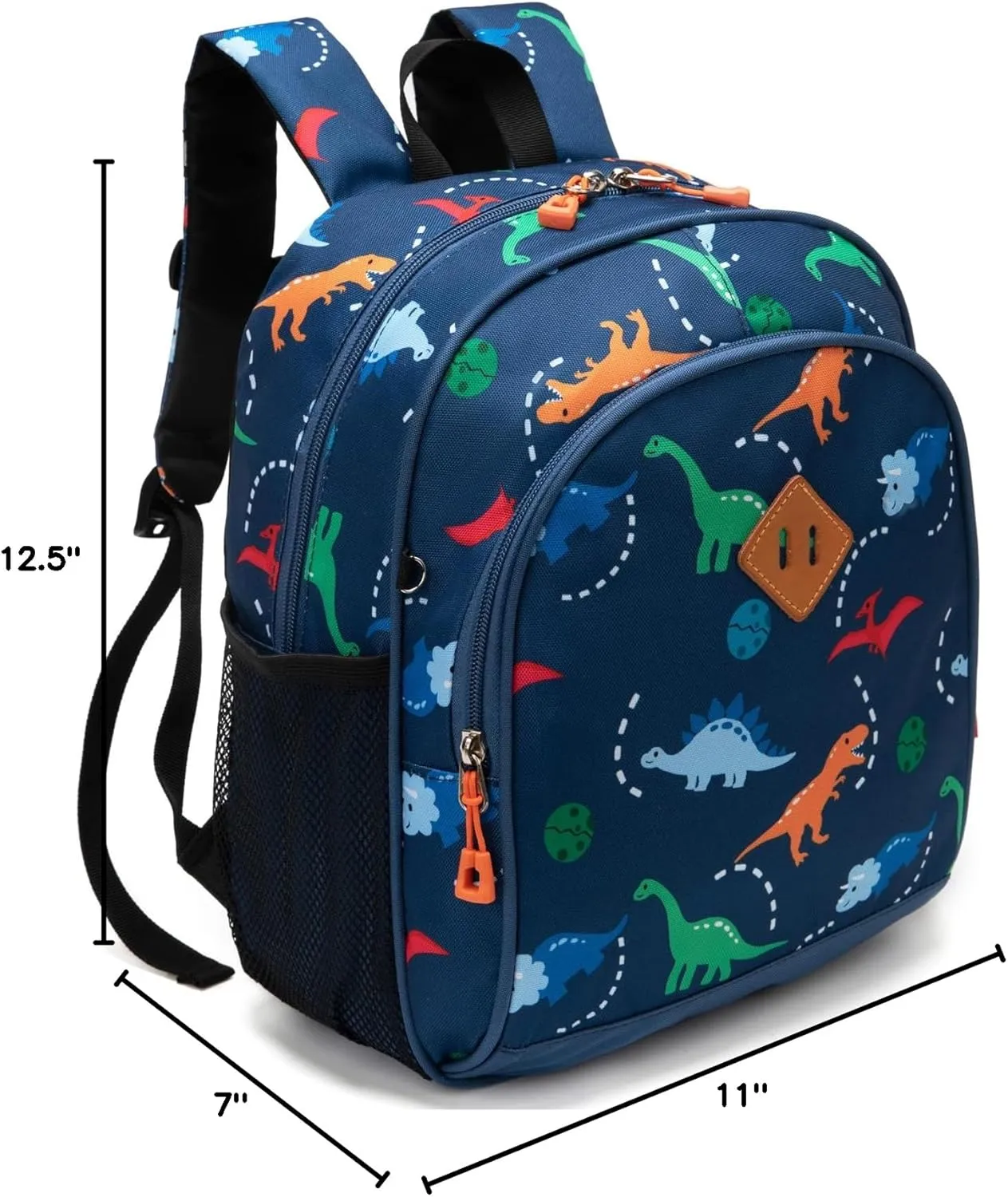 Toddler Backpack Boys, 12 Inch Kids Backpack for Preschool or Kindergarten, Dinosaur Navy Blue