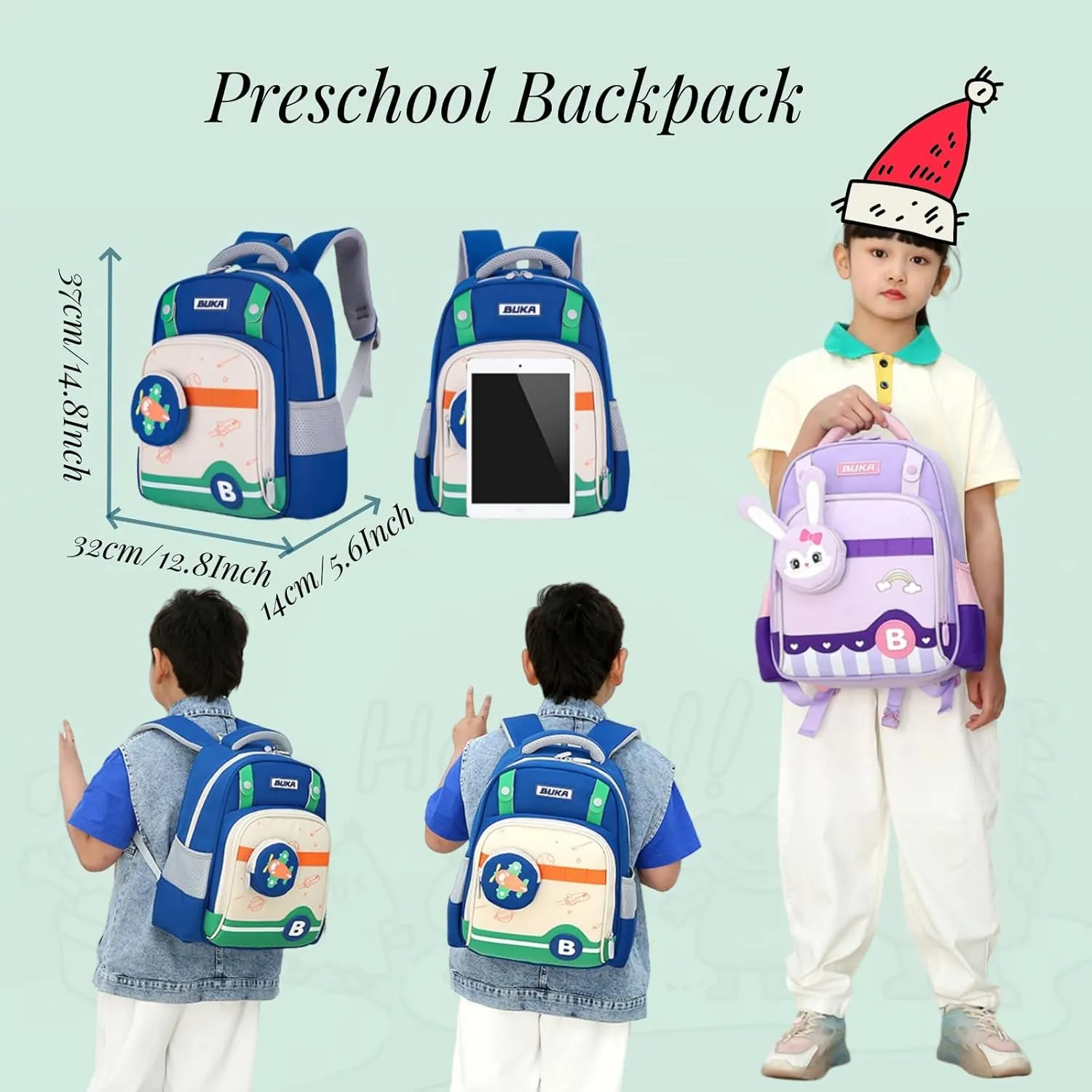 Toddler backpack for Kids 3-5, Kindergarten Girls Boys Backpack, Preschool Cute Backpack