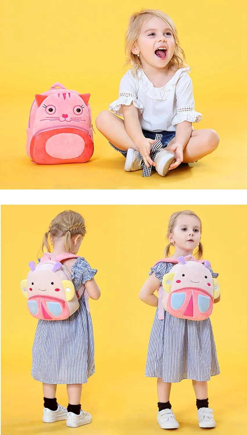 Toddler Backpack Zoo Animals Backpacks Cute Plush Bag Cartoon 10" Preschool Book Bag For 2  Years Girls Boys