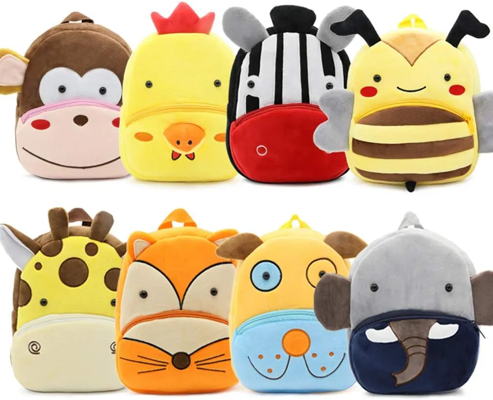 Toddler Backpack Zoo Animals Backpacks Cute Plush Bag Cartoon 10" Preschool Book Bag For 2  Years Girls Boys