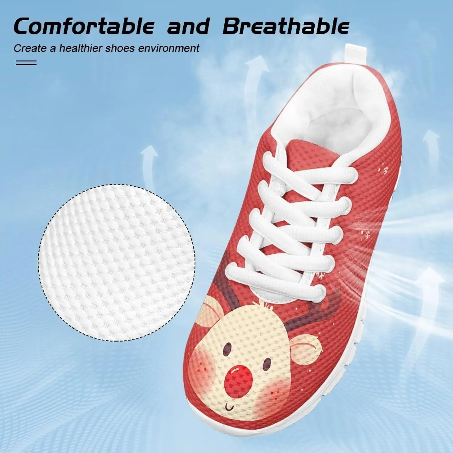 Toddler Boys Girls Sneakers Casual Cozy House Shoes Stylish Cartoon Breathable Elastic Mesh Shoes with Rubber Sole for Outdoor US Little Kid 11-15 Big Kid 1-5 White Sole