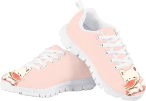 Toddler Boys Girls Sneakers Casual Cozy House Shoes Stylish Cartoon Breathable Elastic Mesh Shoes with Rubber Sole for Outdoor US Little Kid 11-15 Big Kid 1-5 White Sole