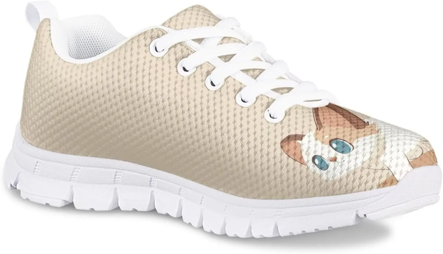 Toddler Boys Girls Sneakers Casual Cozy House Shoes Stylish Cartoon Breathable Elastic Mesh Shoes with Rubber Sole for Outdoor US Little Kid 11-15 Big Kid 1-5 White Sole