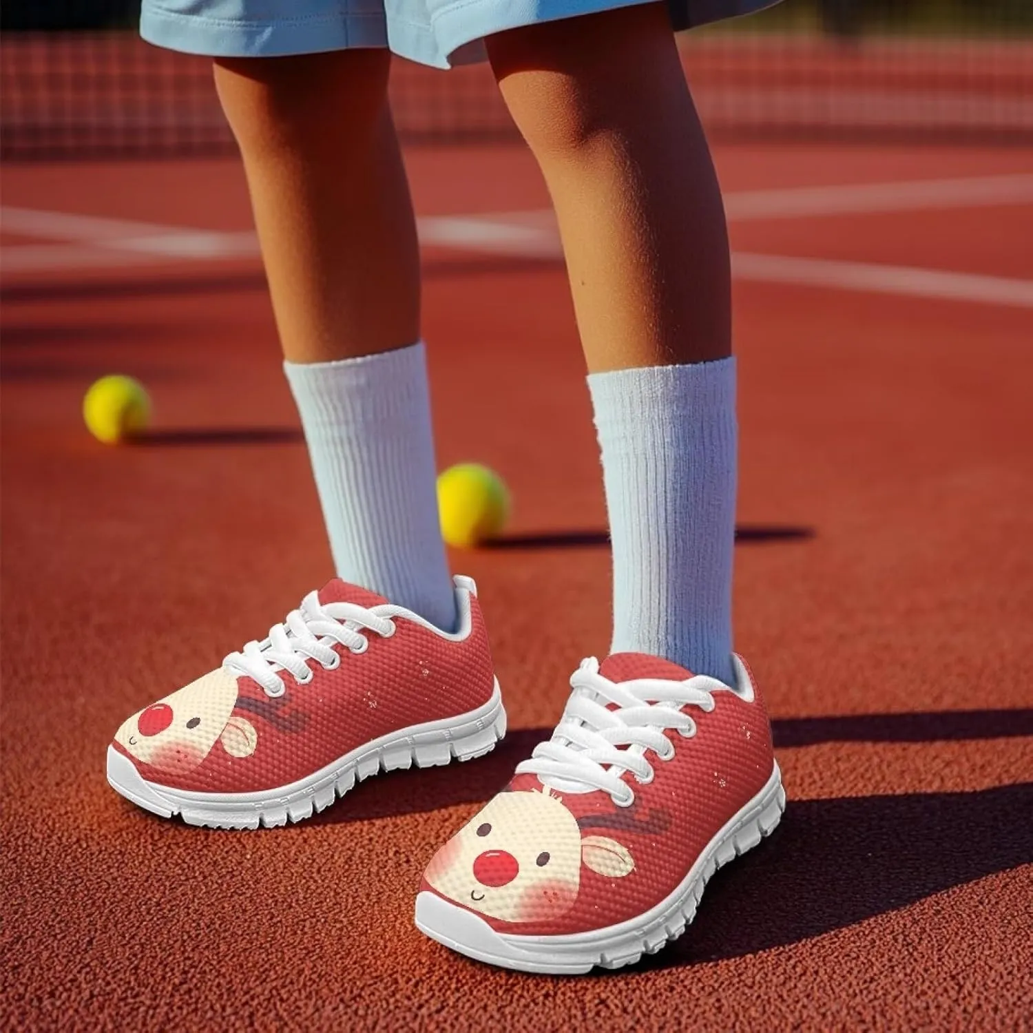 Toddler Boys Girls Sneakers Casual Cozy House Shoes Stylish Cartoon Breathable Elastic Mesh Shoes with Rubber Sole for Outdoor US Little Kid 11-15 Big Kid 1-5 White Sole