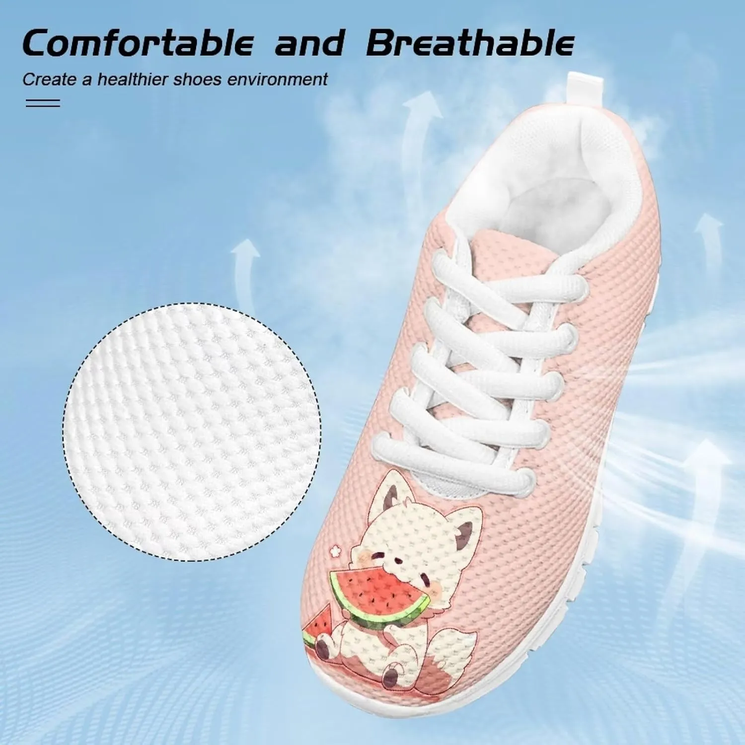 Toddler Boys Girls Sneakers Casual Cozy House Shoes Stylish Cartoon Breathable Elastic Mesh Shoes with Rubber Sole for Outdoor US Little Kid 11-15 Big Kid 1-5 White Sole