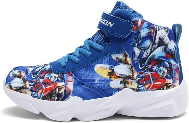 Toddler Little Kid Cartoon Sport Shoes Big Boys High Top Sneakers for Running Basketball Tennis Hiking