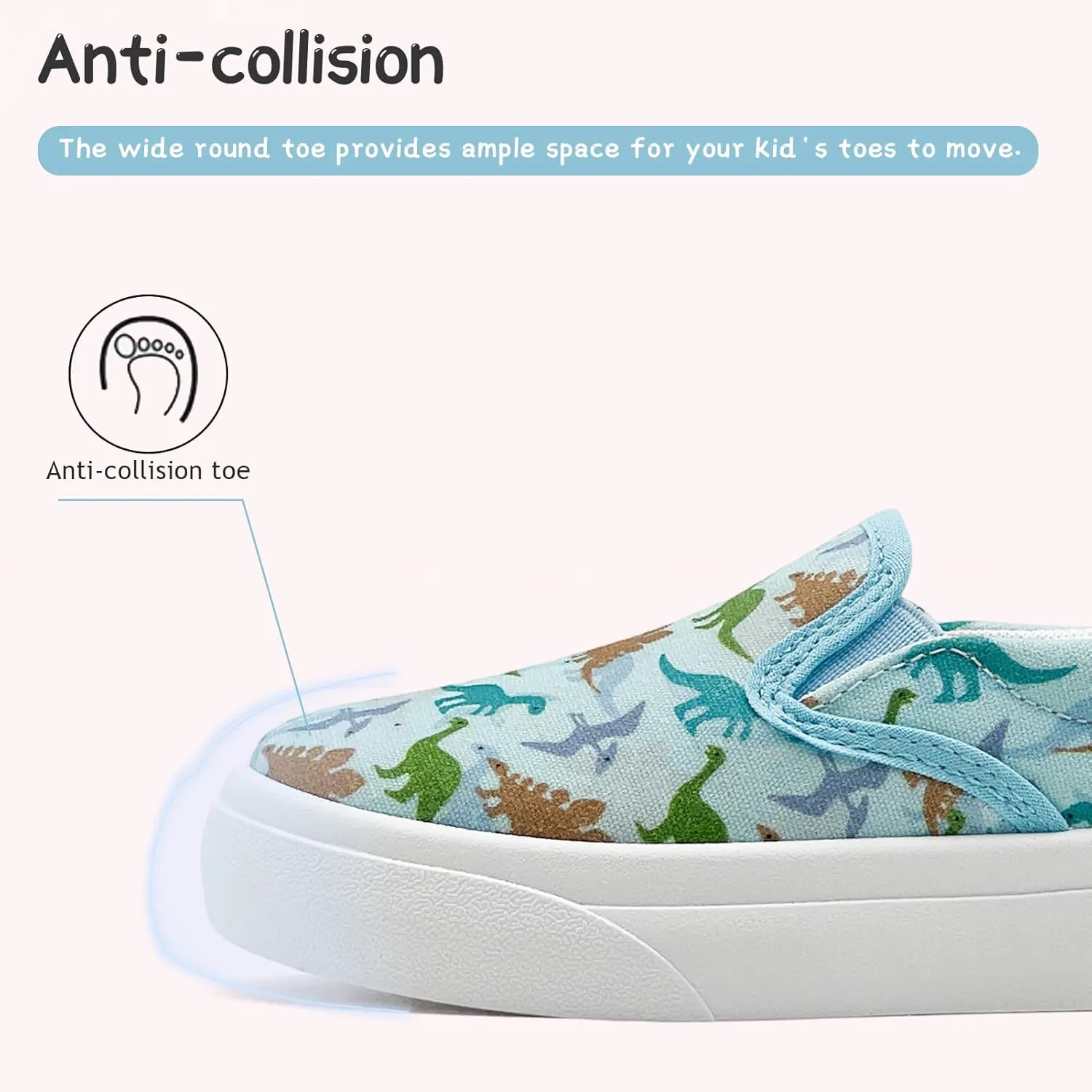 Toddler Shoes for Girls Boys Slip On Canvas Sneakers Lightweight Breathable Cartoon Low Top Kids Casual Walking Shoes