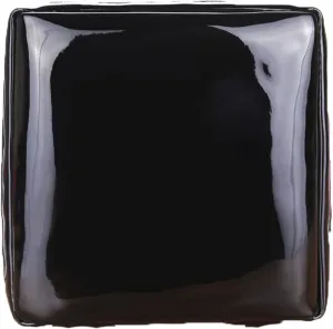 Toiletry Women Square Patent Leather Zipper Make Up Female Travel Cosmetic Case bag (Black)