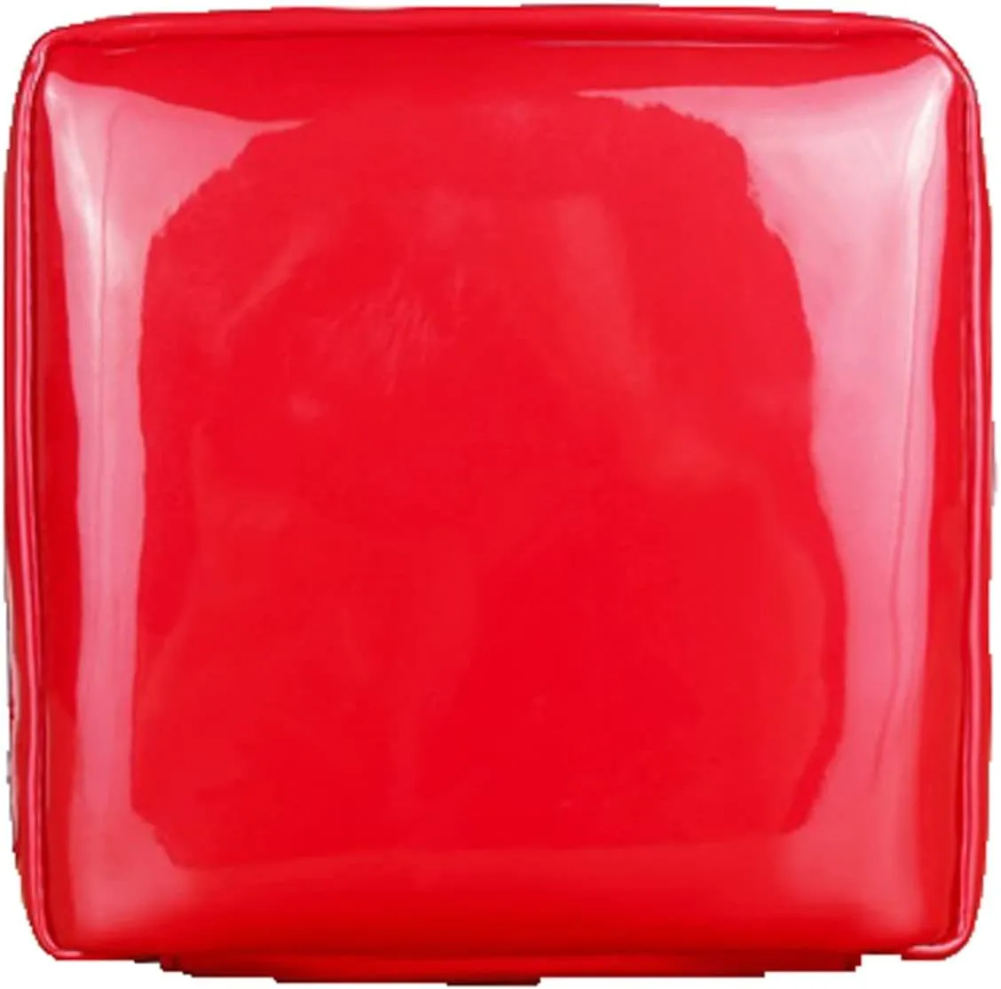 Toiletry Women Square Patent Leather Zipper Make Up Female Travel Cosmetic Case bag (Red)