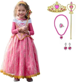 ToLaFio Princess Costume for Girls Birthday Role Play Dress Up Ball Gown Halloween Fancy Party Dress