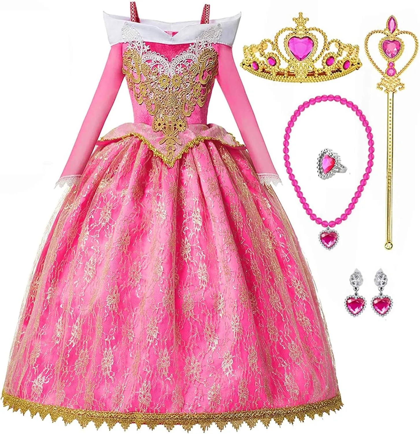 ToLaFio Princess Costume for Girls Birthday Role Play Dress Up Ball Gown Halloween Fancy Party Dress